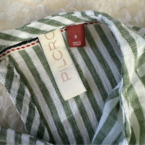 ANTHROPOLOGIE Pilcro Sybil Ruffle Sleeve Blouse Flowy Tiered Sleeve Tie Back S - Picture 10 of 10